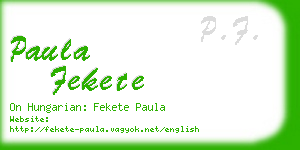 paula fekete business card